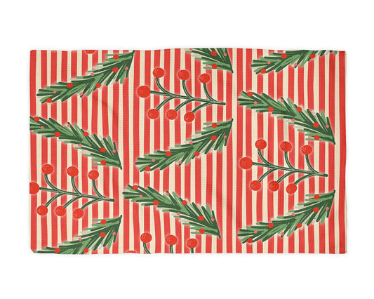 Christmas Retro Kitchen Tea Towel Waffle Holiday Baking