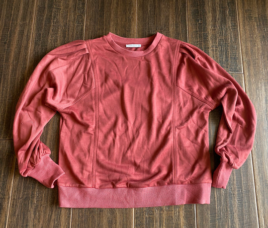 Long Sleeve Terry Sweatshirt in Rust Color