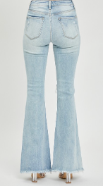 High Rise Distressed Flare Jeans