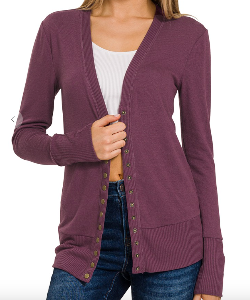 Snap Cardigan Long Sleeve