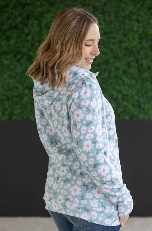 MM Green Floral HalfZip Hoodie