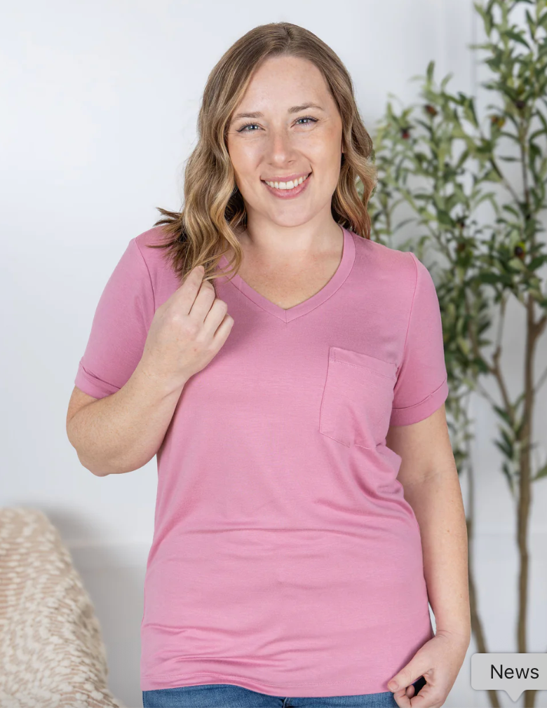 MM Sophie Pocket Tee in Rose