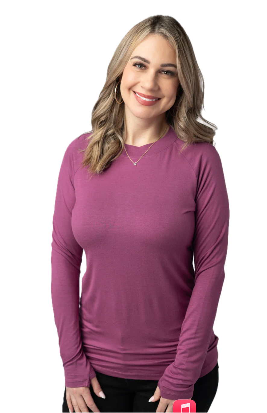 MM Blair Long Sleeve Top- Mulberry
