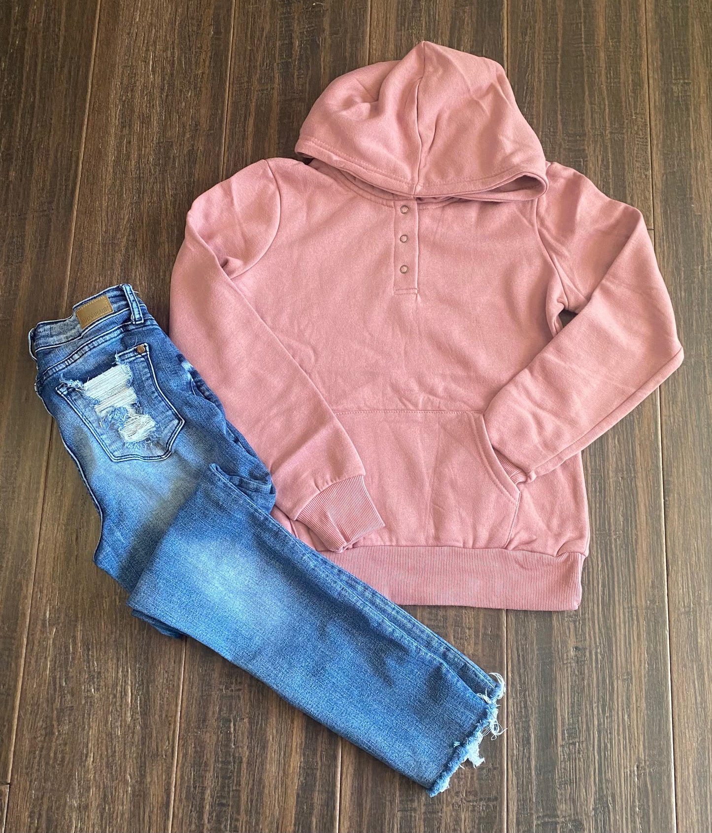 Henley Snap Button Hoodie