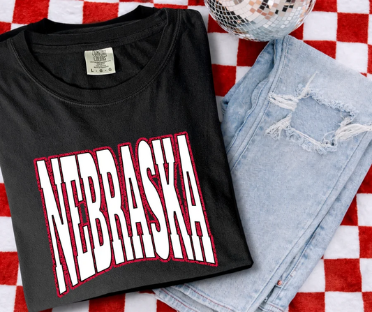 Nebraska Graphic Tee- Black