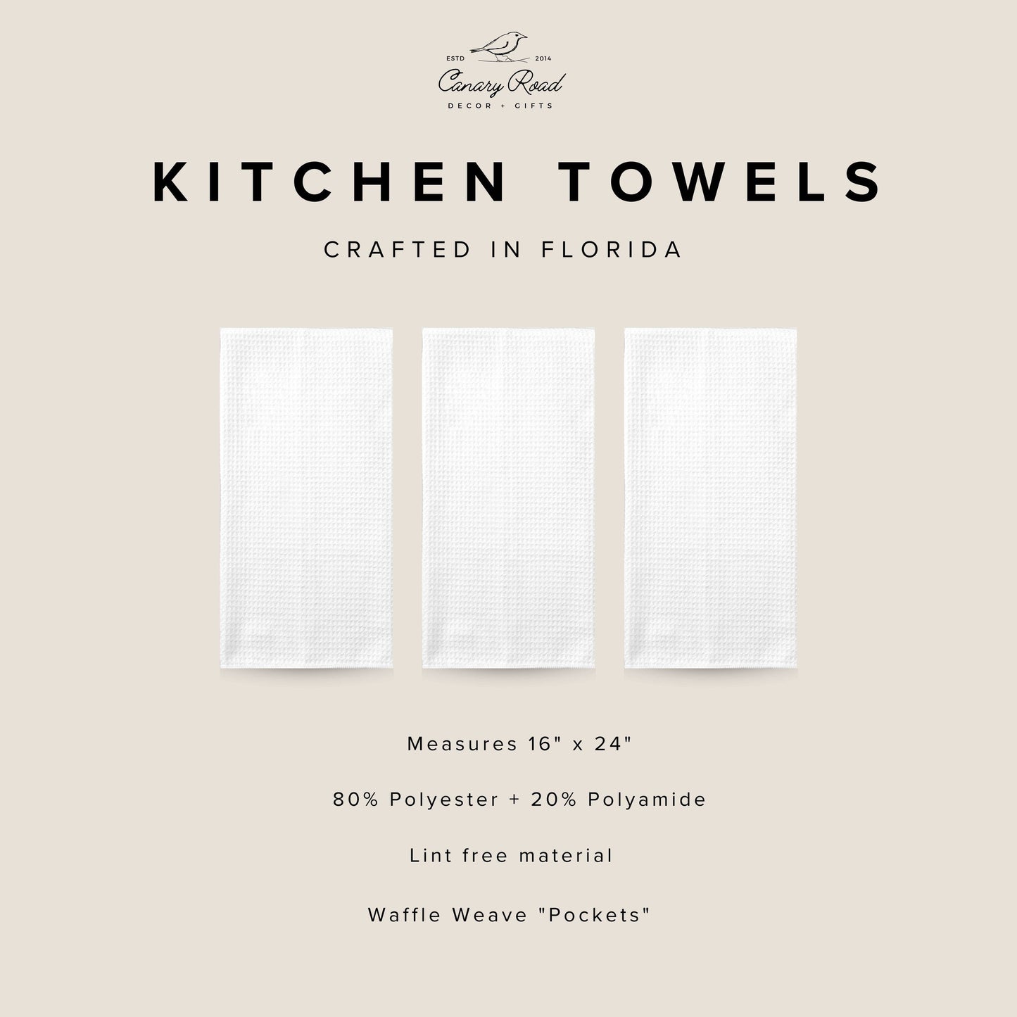 Christmas Retro Kitchen Tea Towel Waffle Holiday Baking