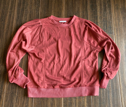 Long Sleeve Terry Sweatshirt in Rust Color