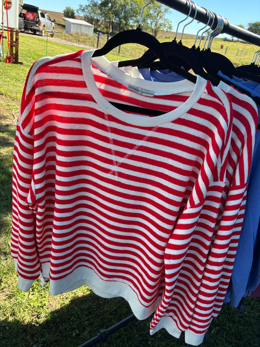 Red & White Striped Sweater