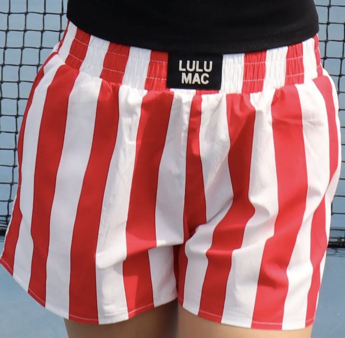 LULU MAC- Red and White Stripe Shorts