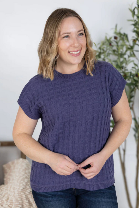 MM Kelly Knitted Top in Slate Purple