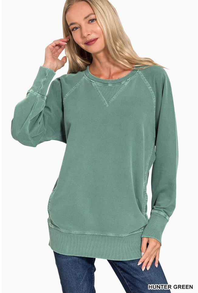 Pullover with Pockets- Hunter Green