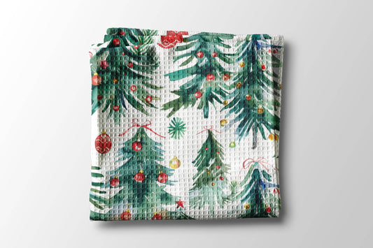 Christmas Tree Kitchen Tea Towel Waffle Holiday Decor Gift